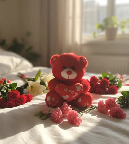 ❤️ Red Love Teddy Bear Plush Toy | Cute Heart Pillow Gift for Every Special Moment