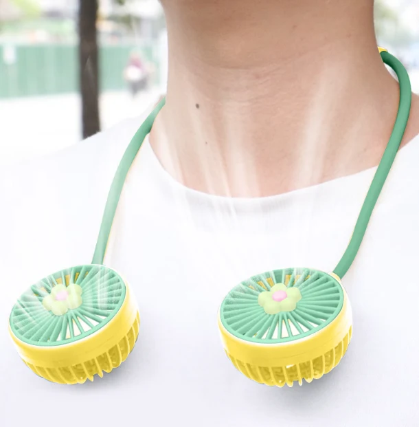 Portable Neck USB Fan - Hands-Free Rechargeable Personal Cooling Fan