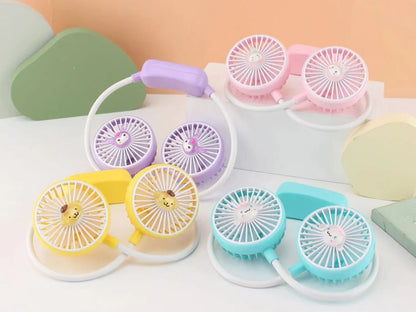 Portable Neck USB Fan - Hands-Free Rechargeable Personal Cooling Fan