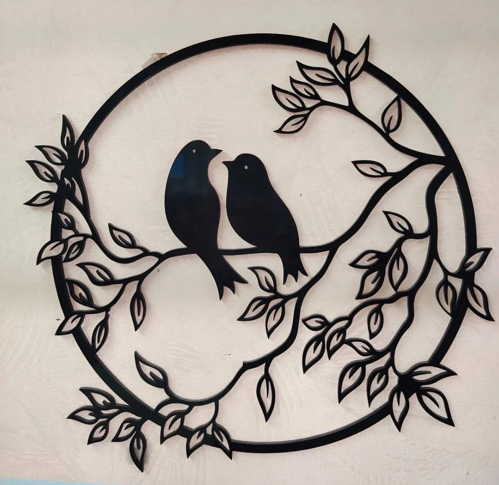 Sparrow Wall Decor Hangings – Bird on Tree Branch Acrylic Wall Art