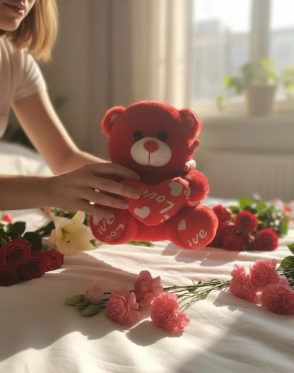 ❤️ Red Love Teddy Bear Plush Toy | Cute Heart Pillow Gift for Every Special Moment
